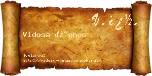 Vidosa Ágnes névjegykártya